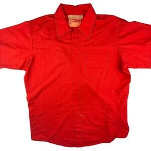Vintage 1950s 60s Work Wear Corporation work shirt red men's XL